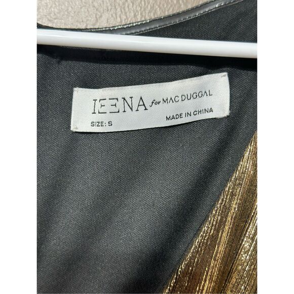 NWT Mac Duggal Metallic Ruched Detail Front Slip V Neck Gown Maxi Dress Small - Picture 6 of 13